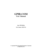 National Instruments GPIB-COM User Manual