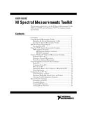 National Instruments NI Spectral Measurements Toolkit User Manual