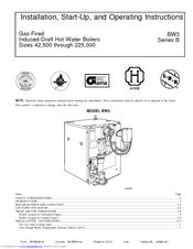 National Products BW3 Installation, Start-Up, And Operating Instructions Manual