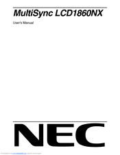 NEC NEC MultiSync LCD1860NX  LCD1860NX LCD1860NX User Manual