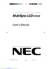 NEC MultiSync LCD1810X User Manual
