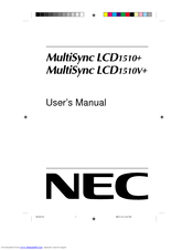 NEC MultiSync LCD1510V+ LA-1573JMW Safety Instruction