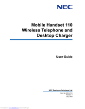 NEC Mobile Handset 110 User Manual