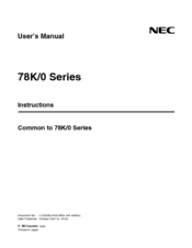 Nec 78K/0 Series User Manual