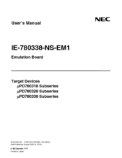 NEC uPD780328 Subseries User Manual