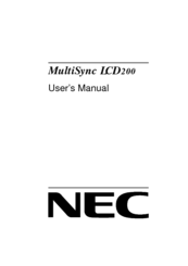 NEC MultiSync LCD200 User Manual