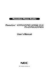 NEC PlasmaSync 42VP4 User Manual