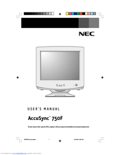 NEC AccuSync 750F User Manual