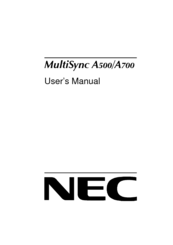 NEC MultiSync A500 User Manual