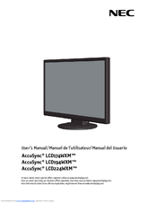 NEC ASLCD224WXM-BK User Manual