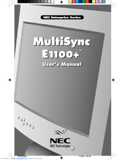 NEC MultiSync E1100+ User Manual