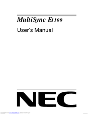 NEC MultiSync E1100 User Manual