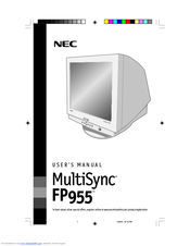 NEC MultiSync FP955 User Manual