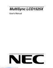 NEC MultiSync LCD1525X User Manual