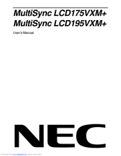 Nec MultiSync LCD175VXM+ User Manual