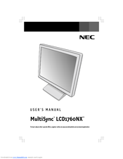 NEC MultiSync LCD1760NX User Manual