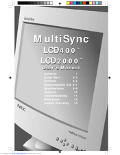 NEC LCD4002000 User Manual