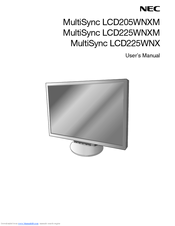 NEC MultiSync LCD205WNXM User Manual