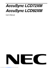 NEC AccuSync LCD92XM User Manual