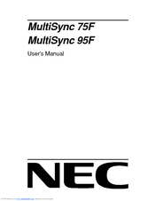 NEC MultiSync 95F User Manual