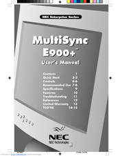 NEC E900PLS User Manual