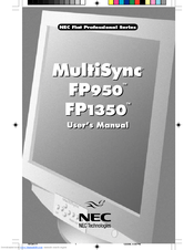 NEC MultiSync FP950 User Manual