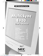 NEC MultiSync E900 User Manual