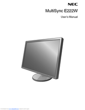 NEC E222W-BK User Manual