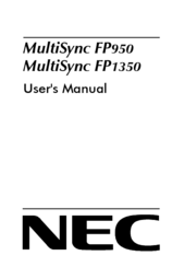 NEC MultiSync FP1350, FP950 User Manual