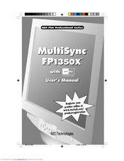 NEC NEC MultiSync FP1350X  FP1350X FP1350X User Manual