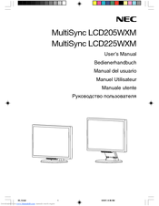 NEC LCD205WXM-BK-R User Manual