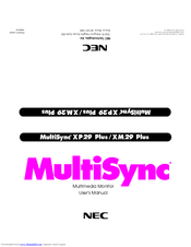 Nec MultiSync XP29, XM29 Plus User Manual