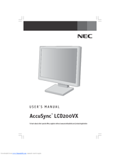 NEC ASLCD200VX - AccuSync - 20.1