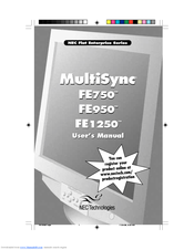 NEC MultiSync FE750 User Manual