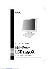 NEC NEC MultiSync LCD1550X  LCD1550X LCD1550X User Manual