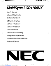 NEC MultiSync LCD1760NX User Manual
