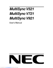 NEC MultiSync V921 User Manual