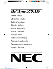 NEC NEC MultiSync LCD1830  LCD1830 LCD1830 User Manual