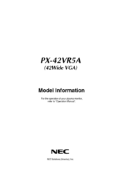 NEC PX-42SP1U Model Information