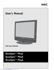 NEC AccuSync PV32 User Manual