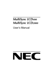 NEC MultiSync LCD2000 User Manual