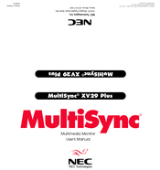 Nec MultiSync XV29 Plus User Manual