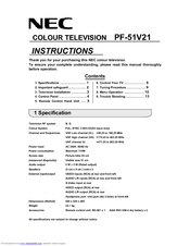 NEC PF-51V21 Instructions Manual