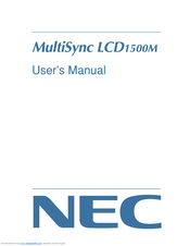 NEC MultiSync LCD1500M User Manual