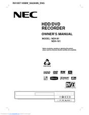 NEC NDH-81 NDH-161 Owner's Manual