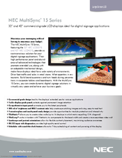 Nec LCD4215 - MultiSync - 42" LCD Flat Panel Display Manuals | ManualsLib