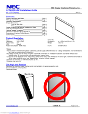NEC LCD6520L-BK Installation Manual