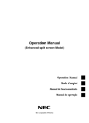 Nec split screen Model Operation Manual