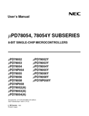 Nec PD78052 User Manual
