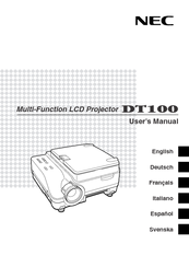 NEC DT100 - MultiSync XGA LCD Projector User Manual